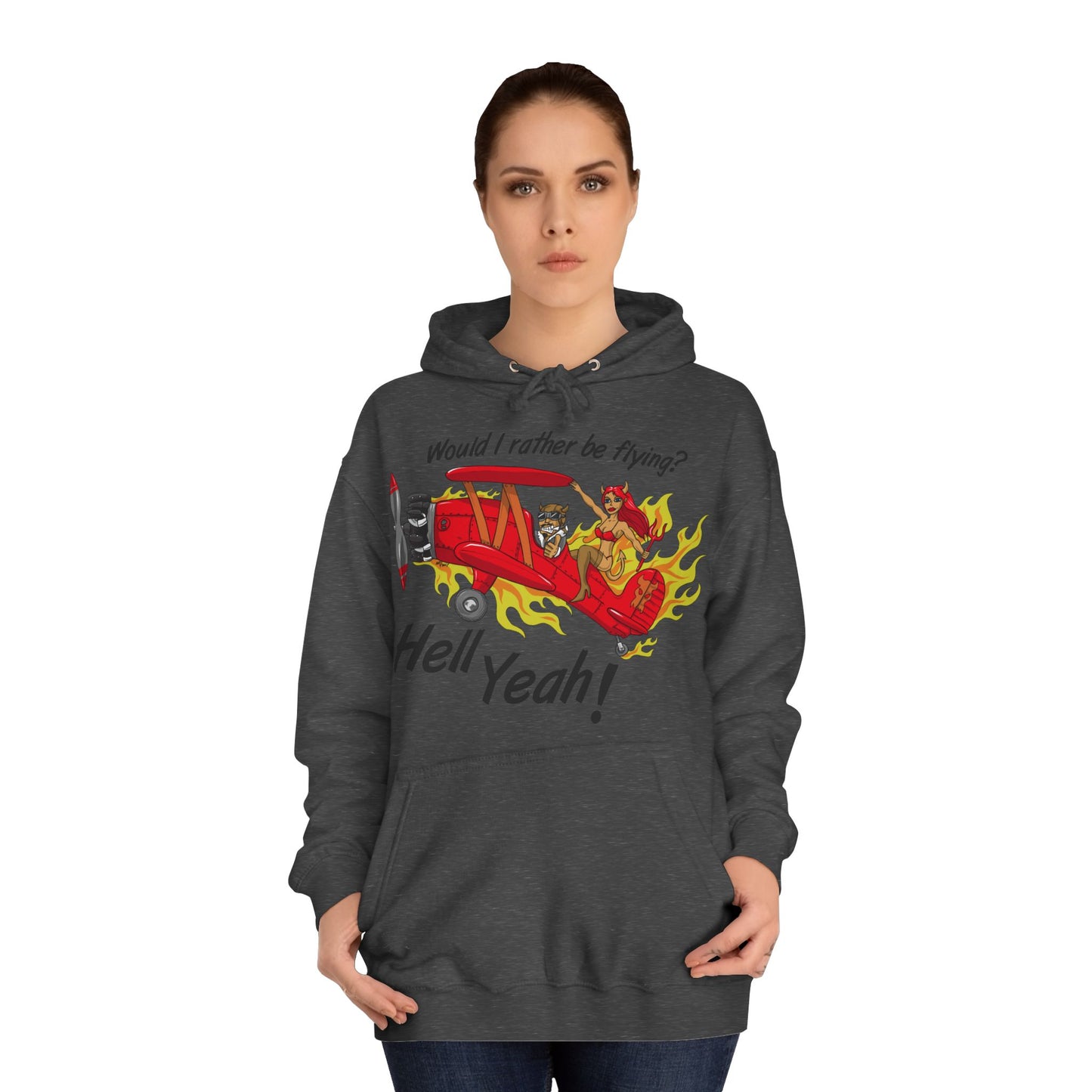 Hell Yeah! Flaming Plane Graphic Hoodie
