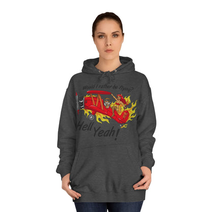 Hell Yeah! Flaming Plane Graphic Hoodie
