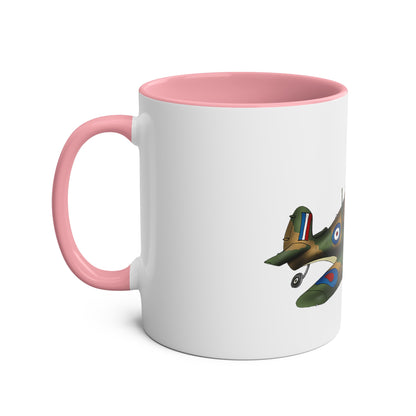 Tally Ho Spitfire Two-Tone Coffee Mugs, 11oz - Funky Aviation