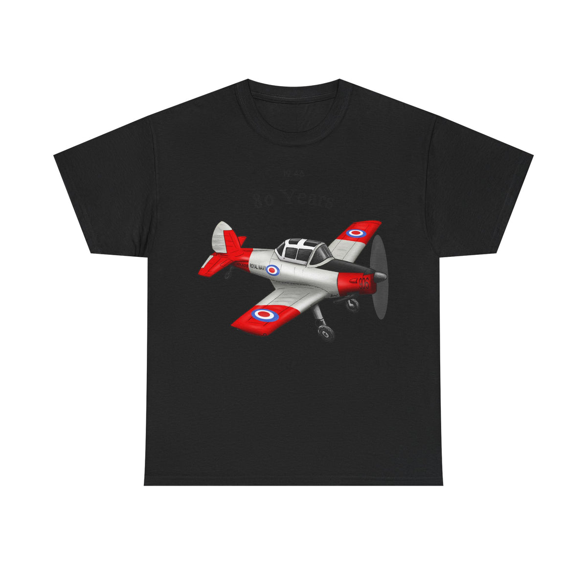 Chipmunk Vintage Airplane Tee — "80 Years" Commemorative Aviation Shirt