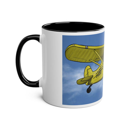 Super Yellow Cub Two-Tone Coffee Mugs, 11oz - Funky Aviation
