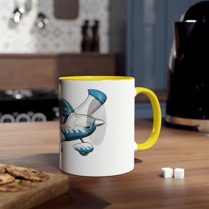 EV97 Eurostar Aqua Club Two-Tone Coffee Mugs, 11oz - Funky Aviation