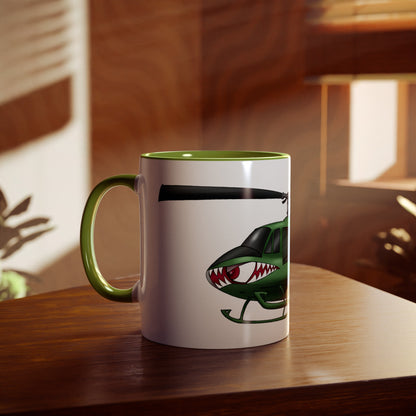 Huey Chopper Two-Tone Coffee Mugs, 11oz - Funky Aviation