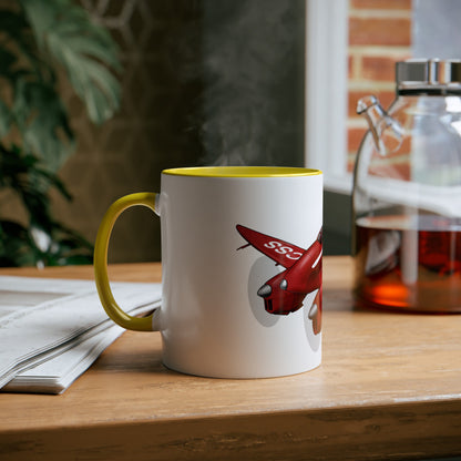 Comet Racer Two-Tone Coffee Mugs, 11oz - Funky Aviation