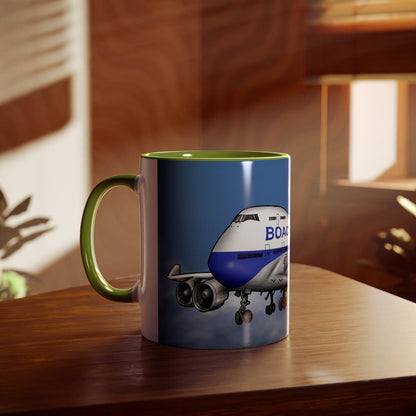 BOAC Boeing 747 Two-Tone Coffee Mugs, 11oz - Funky Aviation