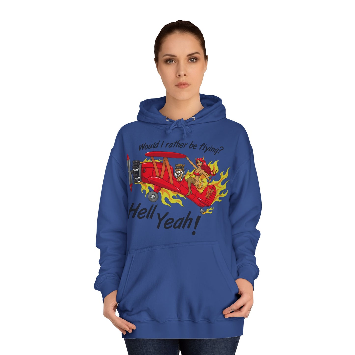 Hell Yeah! Flaming Plane Graphic Hoodie