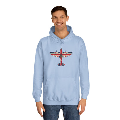 British Aviation Vintage Fighter Hoodie — Union Jack Graphic