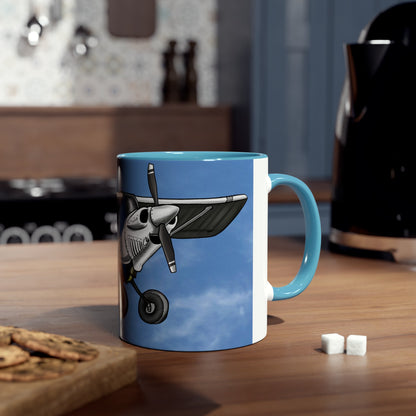 Super Cub STOL Design Two-Tone Coffee Mugs, 11oz - Funky Aviation