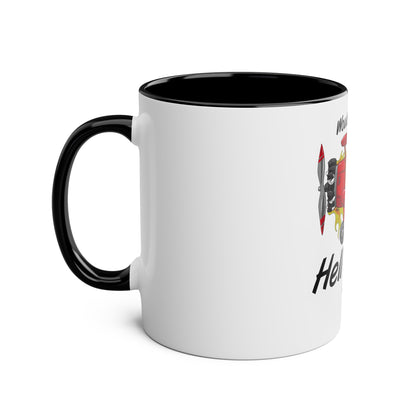 Would I Rather be Flying ? Hell Yeah ! Two-Tone Coffee Mugs, 11oz - Funky Aviation