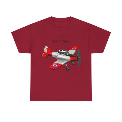 Chipmunk Vintage Airplane Tee — "80 Years" Commemorative Aviation Shirt