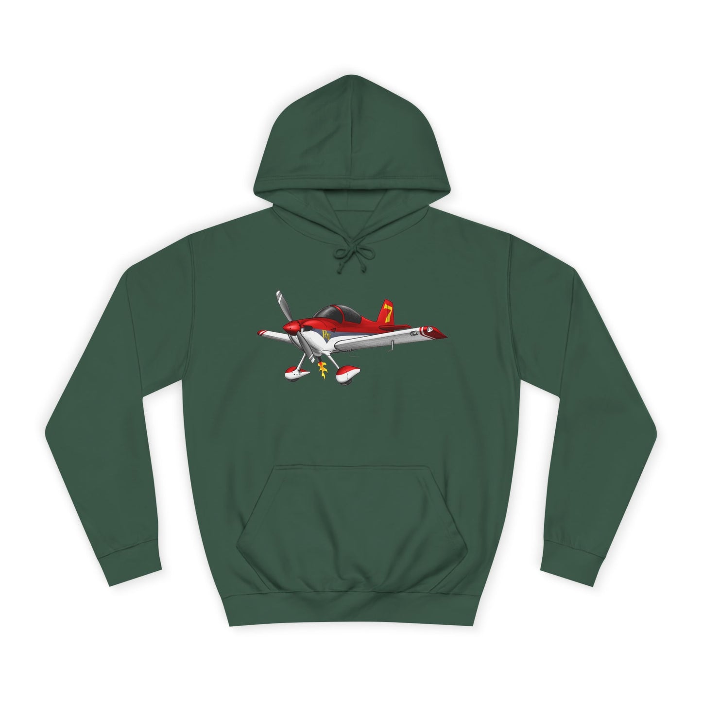 RV7 Aviation Hoodie — Small Red Aerobatic Aircraft Graphic