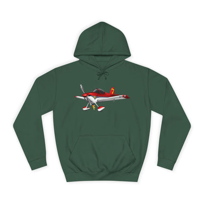 RV7 Aviation Hoodie — Small Red Aerobatic Aircraft Graphic