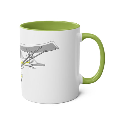 Yellow Decals Cartoon Ikarus C42 Microlight 11oz Coffee Mug