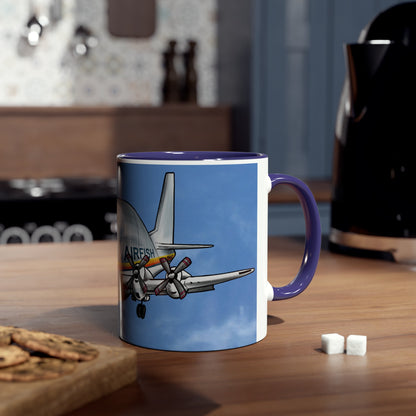 Guppy Aircraft Retro Two-Tone Coffee Mugs, 11oz - Funky Aviation