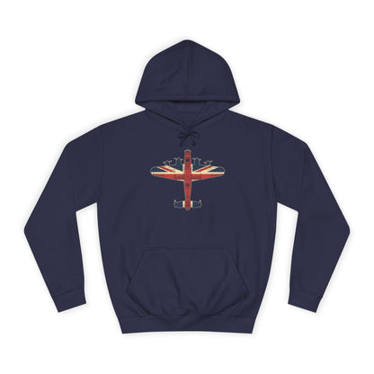 Vintage UK Flag Bomber Plane Hoodie
