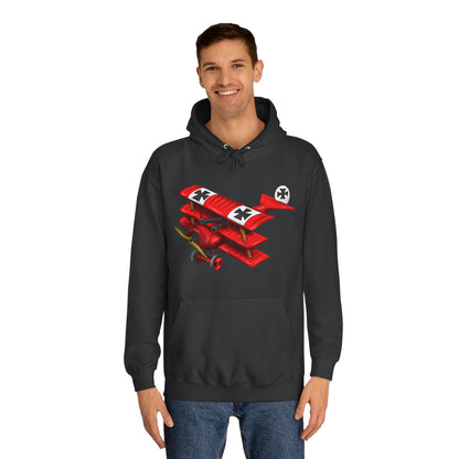 Red Baron Aircraft Design Unisex College Hoodie - Funky Aviation