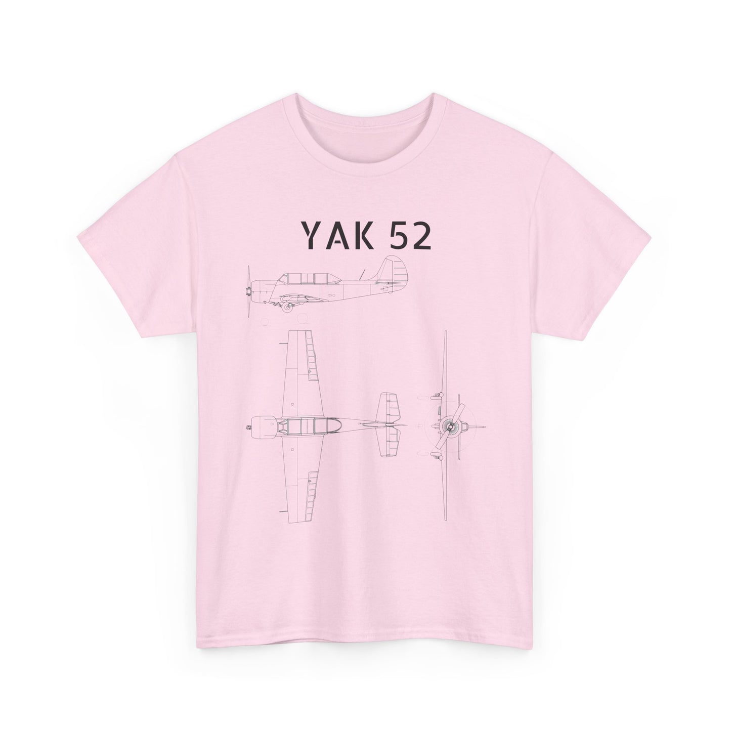 Yak-52 Blueprint T-Shirt — Vintage Aircraft Schematic Tee for Aviation Enthusiasts
