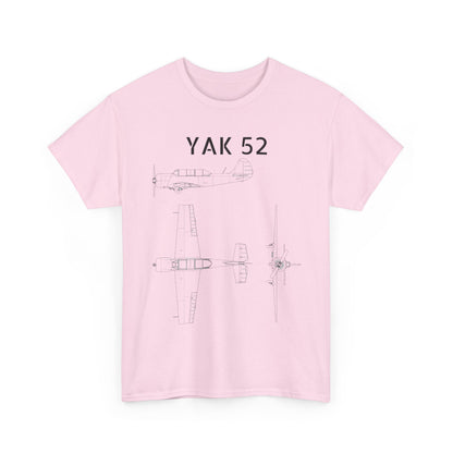 Yak-52 Blueprint T-Shirt — Vintage Aircraft Schematic Tee for Aviation Enthusiasts
