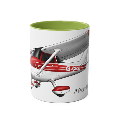 Cessna Team High Wing Two-Tone Coffee Mugs, 11oz - Funky Aviation