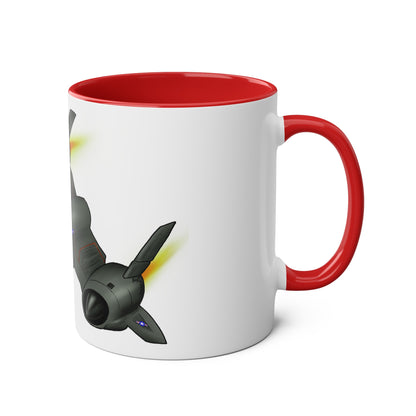 SR71 Blackbird USAF Two-Tone Coffee Mugs, 11oz - Funky Aviation