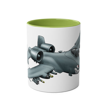 A10 Tankbuster Two-Tone Coffee Mugs, 11oz - Funky Aviation