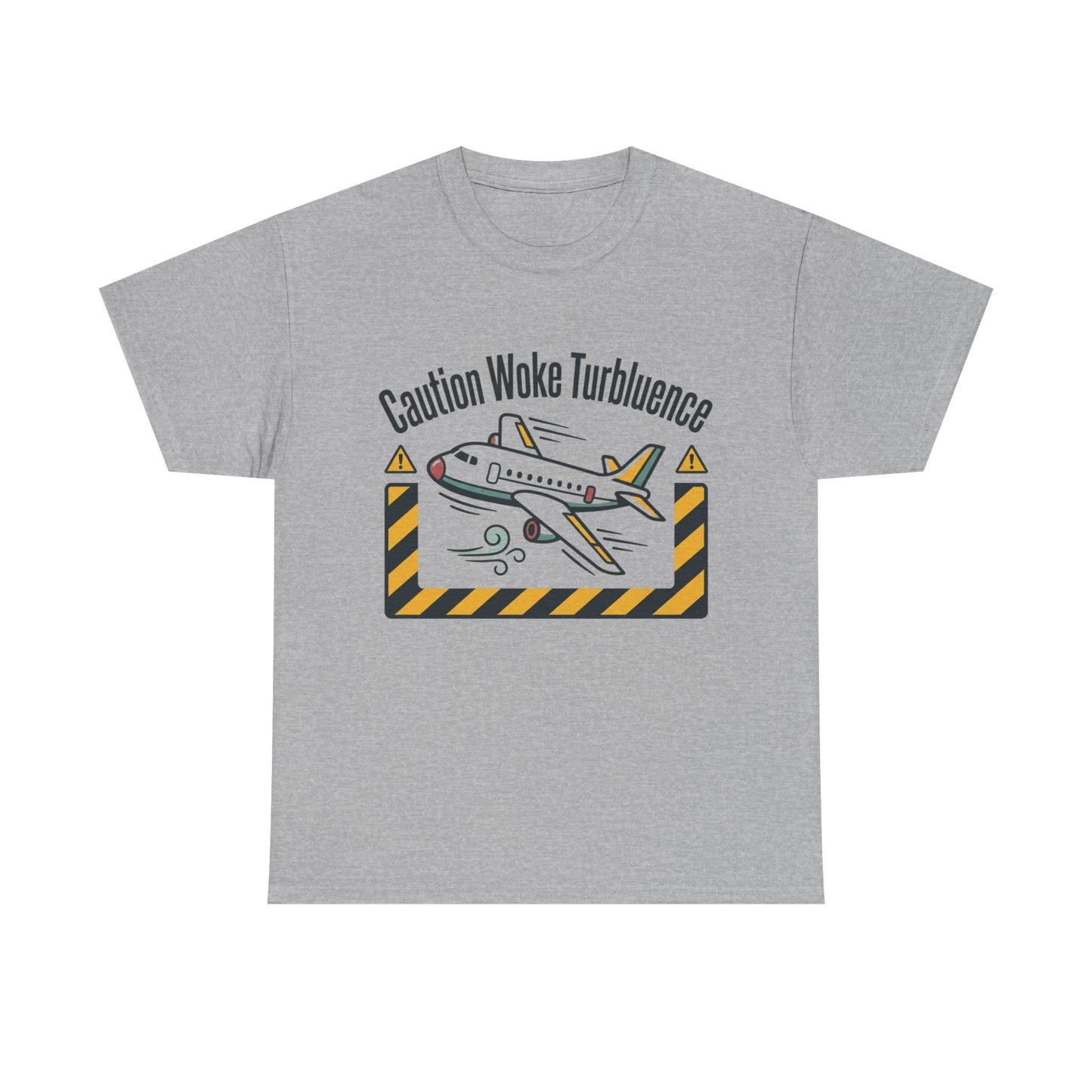 Caution Woke Turbulence Tee — Funny Travel Shirt for Aviation Fans