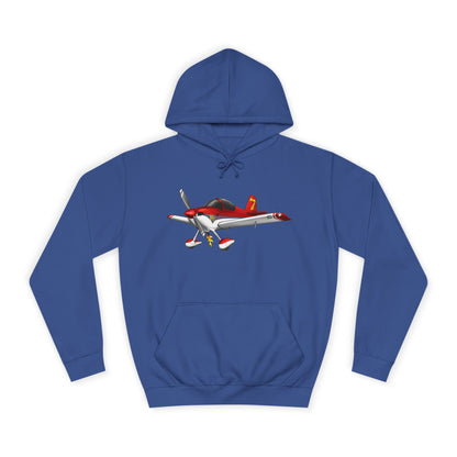RV7 Aviation Hoodie — Small Red Aerobatic Aircraft Graphic