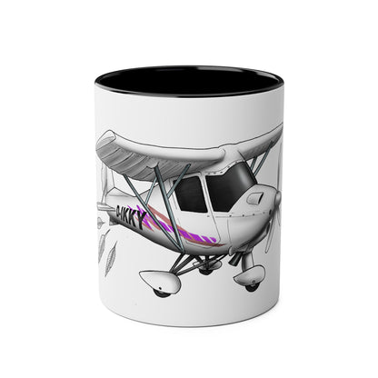 Coffee Mug - Microlight Ikarus C42 Feathers Cartoon Design