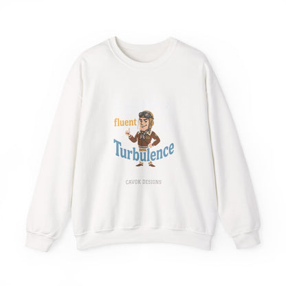 Aviation Crewneck Sweatshirt – "Fluent Turbulence" Vintage Pilot Graphic