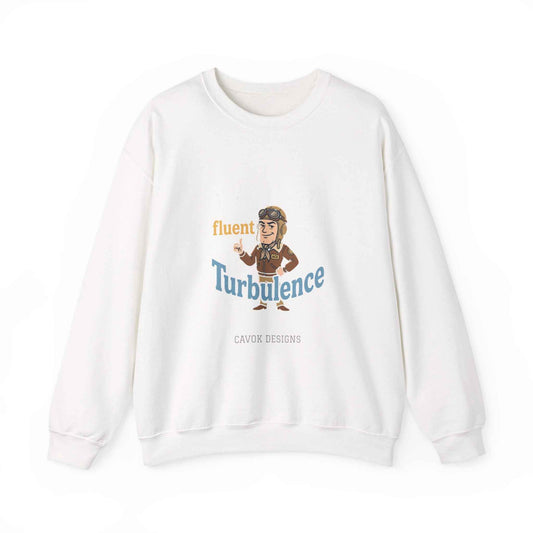 Aviation Crewneck Sweatshirt – "Fluent Turbulence" Vintage Pilot Graphic