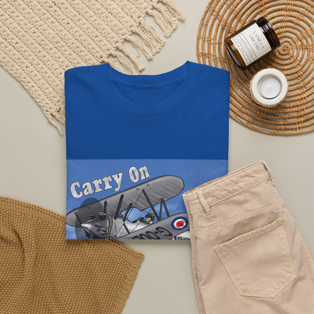 Carry On Flying Vintage Biplane Aviation T-Shirt