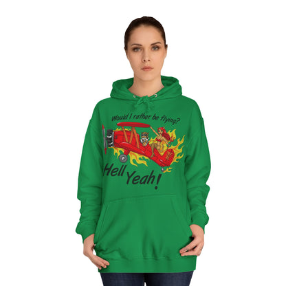 Hell Yeah! Flaming Plane Graphic Hoodie