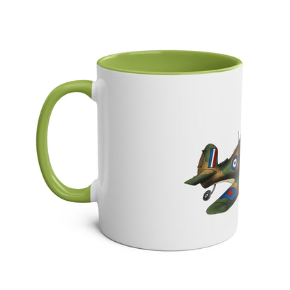 Tally Ho Spitfire Two-Tone Coffee Mugs, 11oz - Funky Aviation