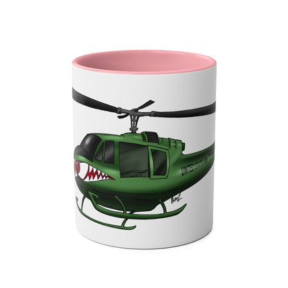 Huey Chopper Two-Tone Coffee Mugs, 11oz - Funky Aviation