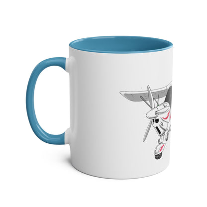 Cartoon Ikarus C42 Microlight Red Decals 11oz Coffee Mug