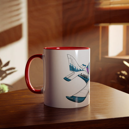 EV97 Eurostar Aqua Club Two-Tone Coffee Mugs, 11oz - Funky Aviation