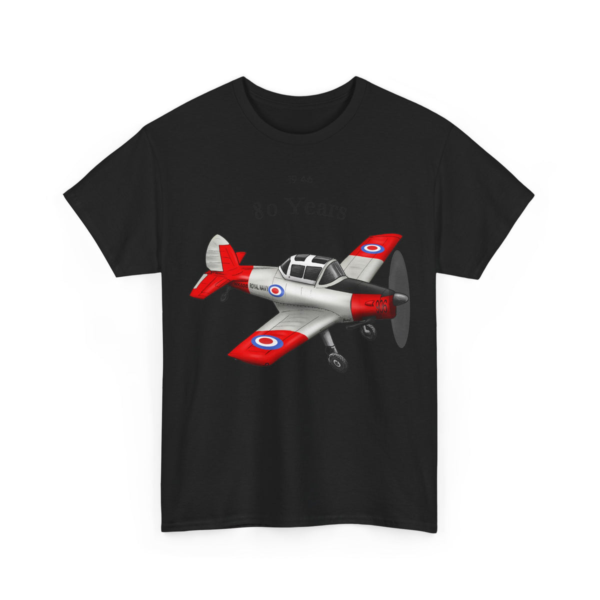 Chipmunk Vintage Airplane Tee — "80 Years" Commemorative Aviation Shirt