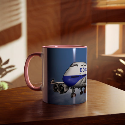 BOAC Boeing 747 Two-Tone Coffee Mugs, 11oz - Funky Aviation