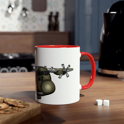The Hercules Transport Aircraft Two-Tone Coffee Mugs, 11oz - Funky Aviation