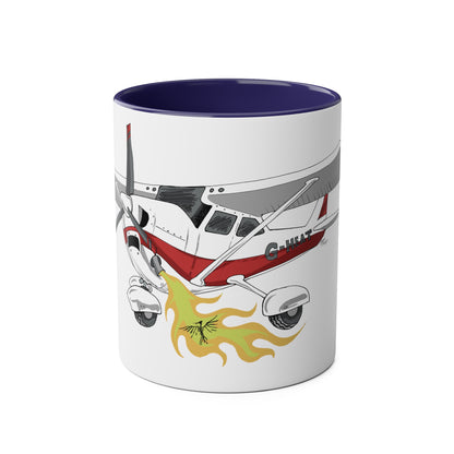 Cessna Bird Fryer Two-Tone Coffee Mugs, 11oz - Funky Aviation