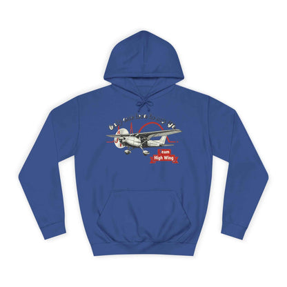 Aviation Hoodie — Vintage Cessna Plane "Team High Wing" Pullover
