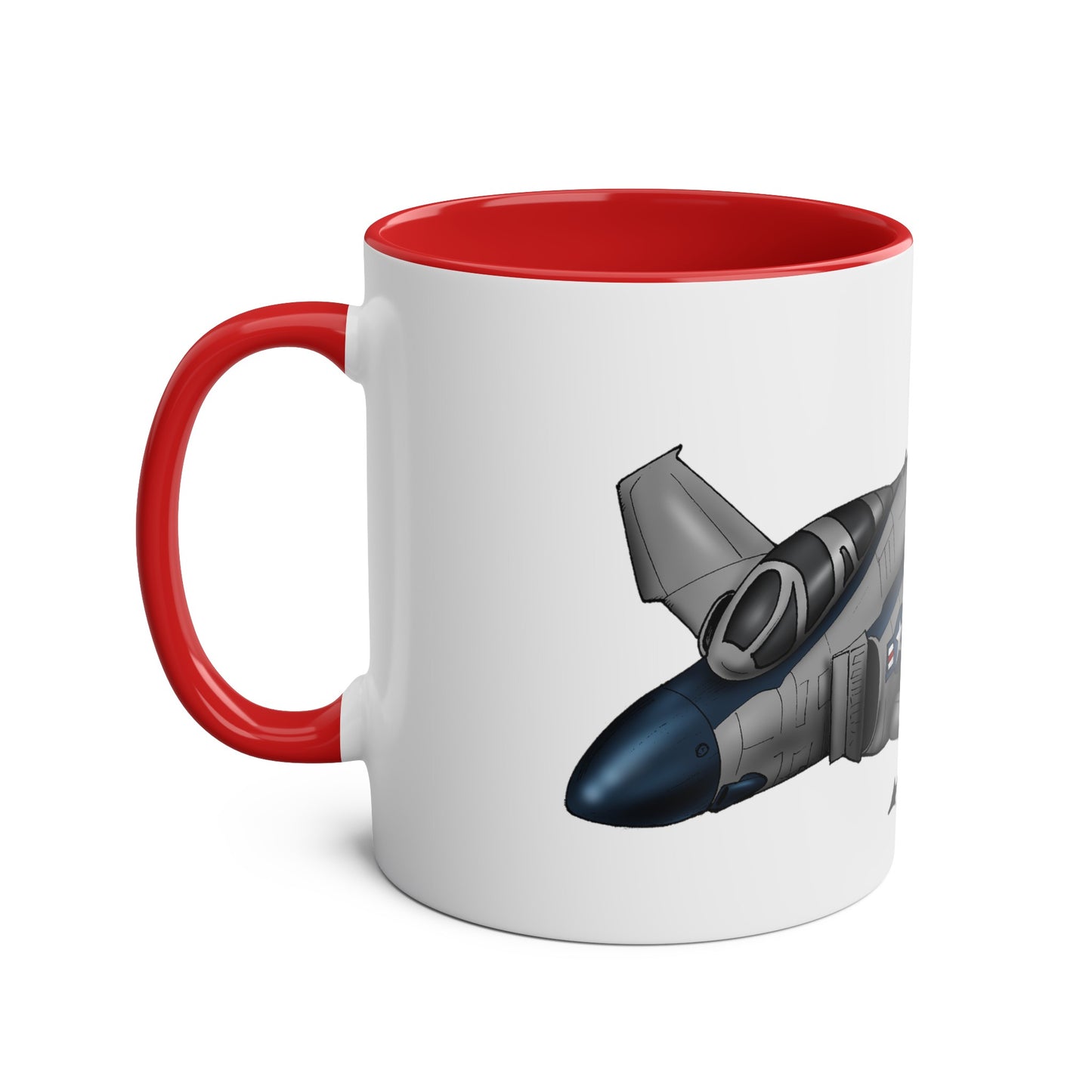 Phantom Fighter Jet Two-Tone Coffee Mugs, 11oz