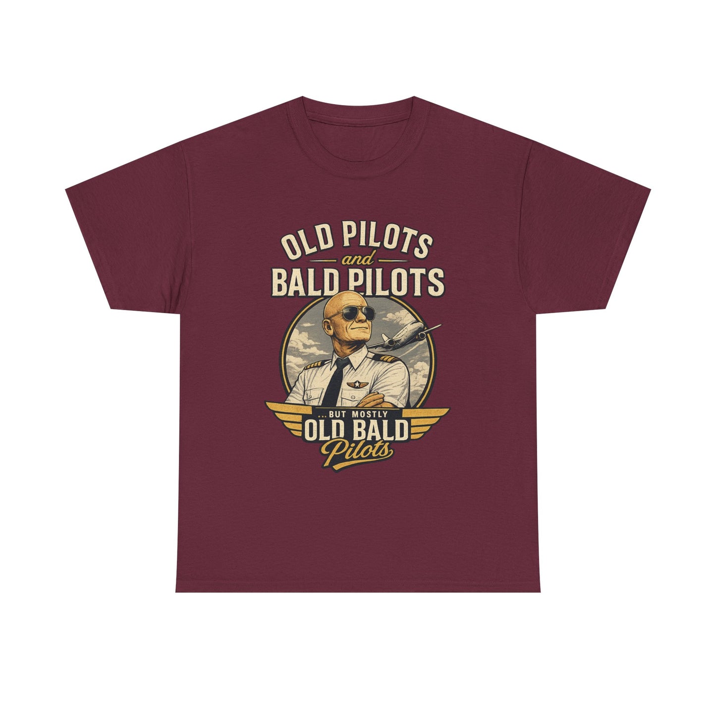 Pilot T‑Shirt — "Old Pilots, Bald Pilots" Vintage Aviation Tee