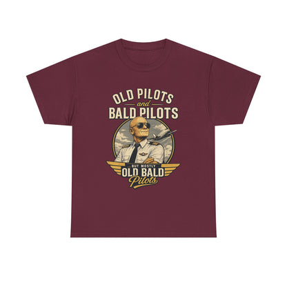 Pilot T‑Shirt — "Old Pilots, Bald Pilots" Vintage Aviation Tee