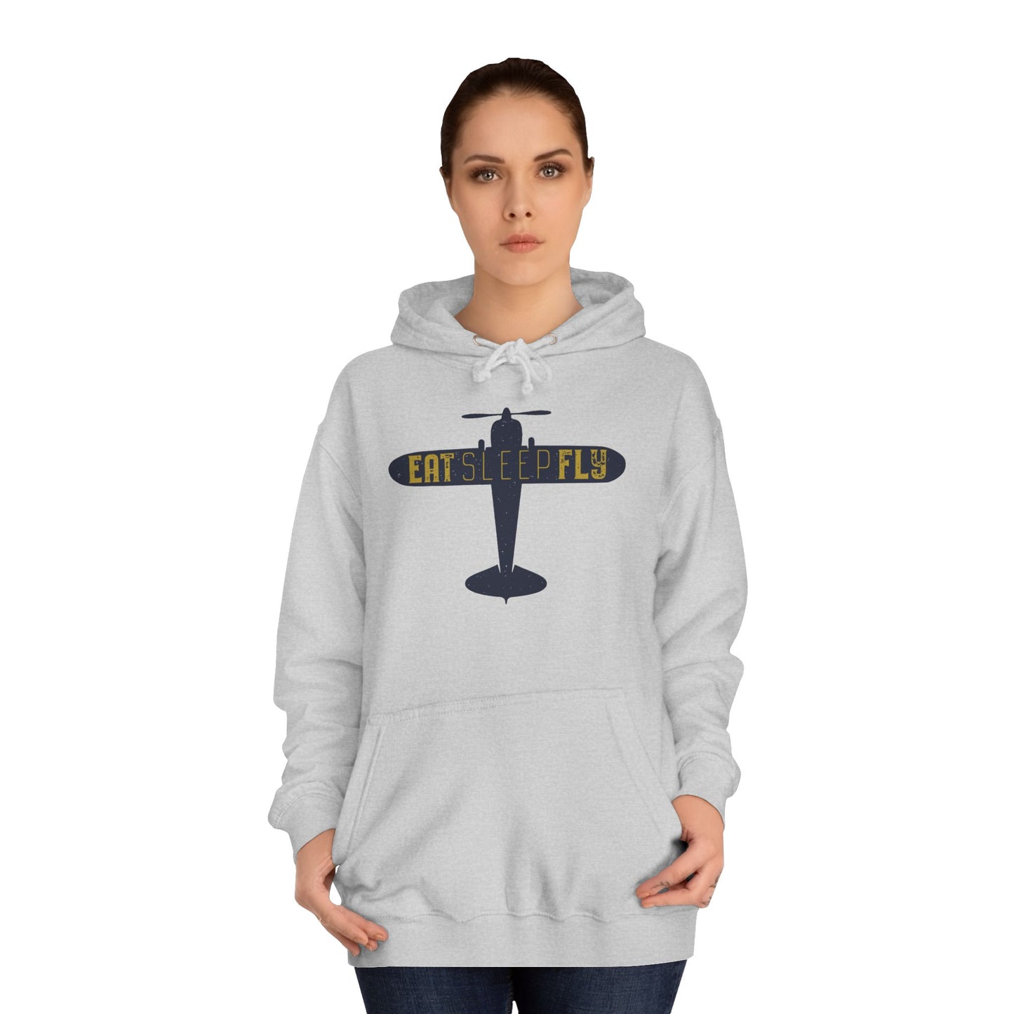 Aviator Hoodie – 'Eat Sleep Fly' Vintage Airplane Hoodie