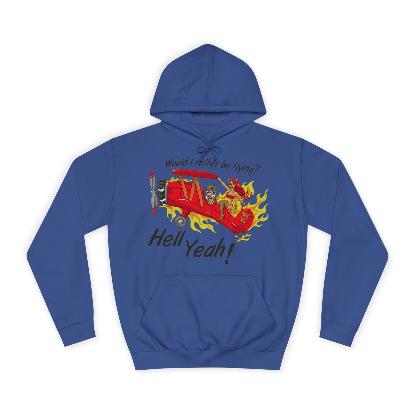 Hell Yeah! Flaming Plane Graphic Hoodie