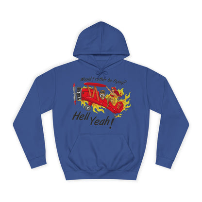 Hell Yeah! Flaming Plane Graphic Hoodie