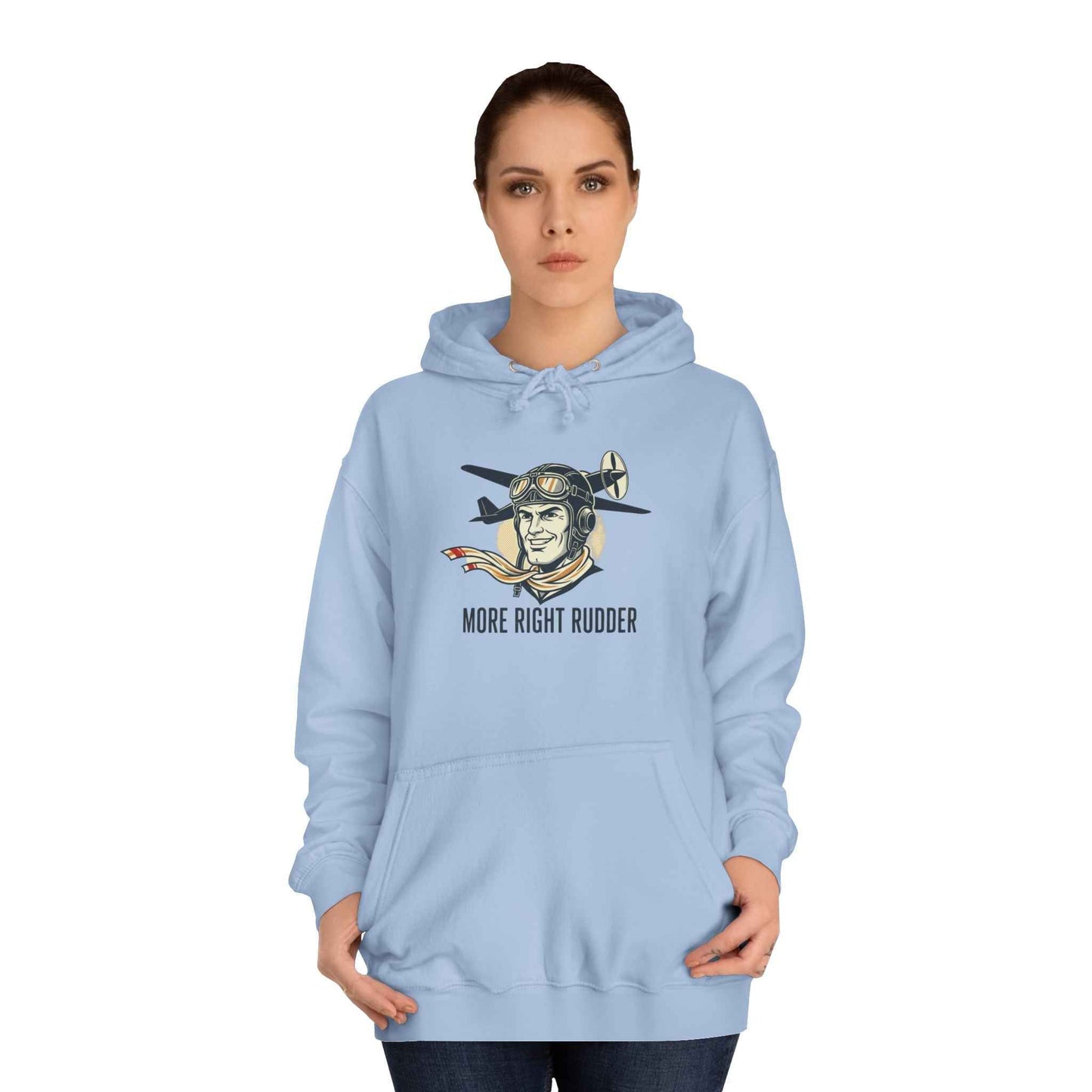 More Right Rudder Hoodie — "I Only Look This Relaxed Because You Can't See My Feet" Vintage Pilot Graphic Hoodie