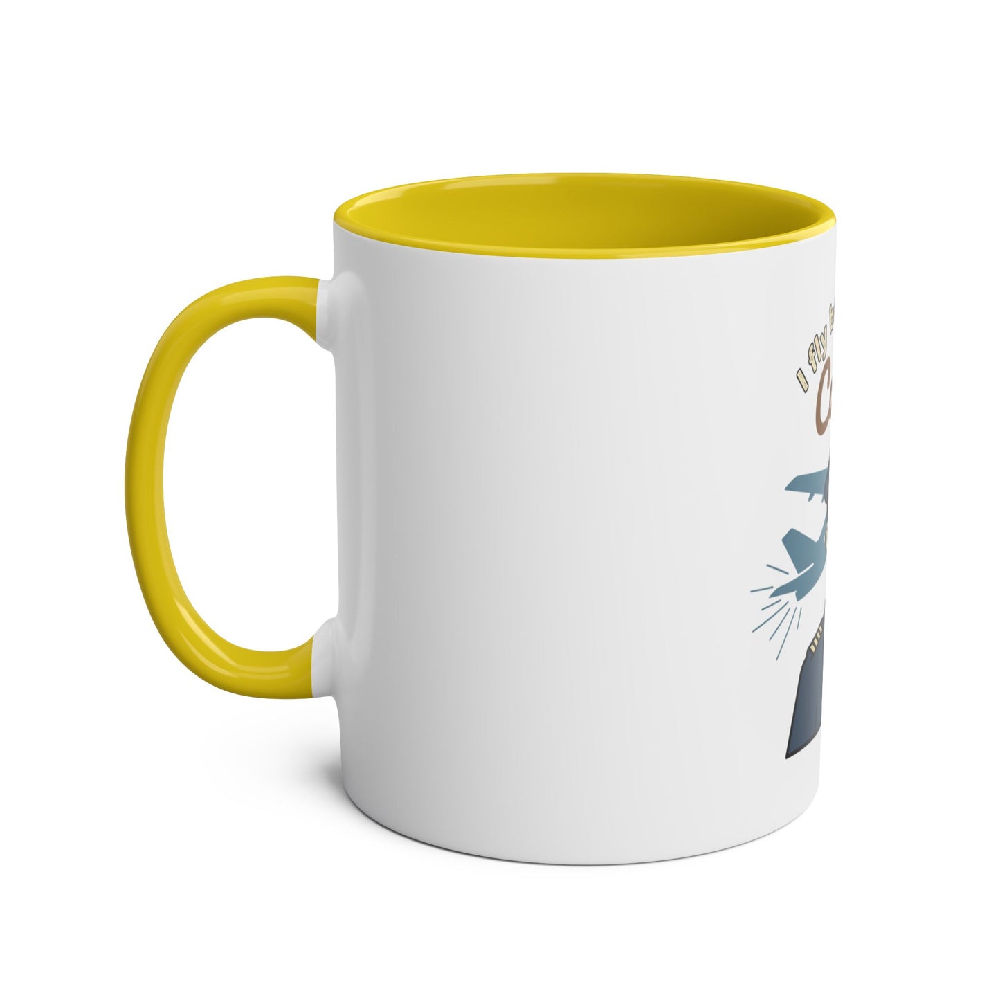 Aviator Coffee Mug — "I Fly Better After Coffee" (11oz Two-Tone)