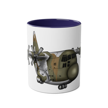 The Hercules Transport Aircraft Two-Tone Coffee Mugs, 11oz - Funky Aviation